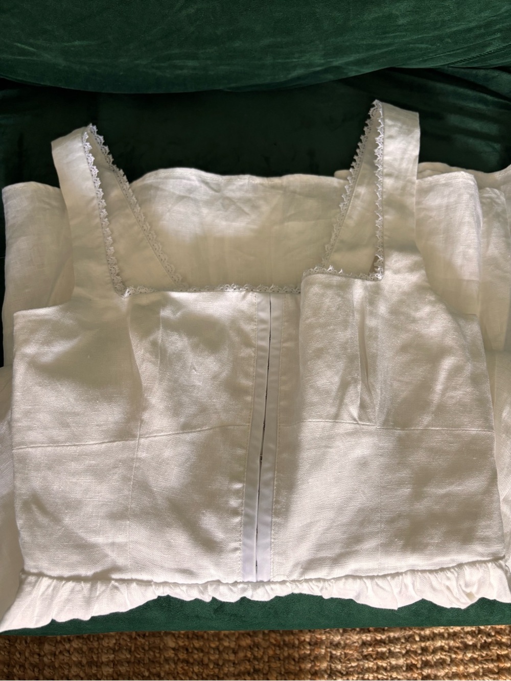 Reformation Tagliatelle White Off-the-Shoulder Linen Midi Dress - Picture 9 of 11